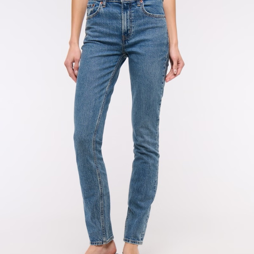 Abercrombie &‎ Fitch Womens Dark Wash Denim Jeans Super Skinny Frayed Hem